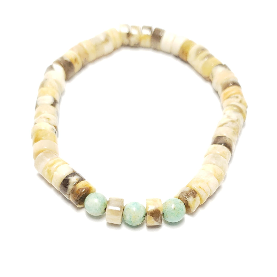 Amazonite / Carved Agate 6mm